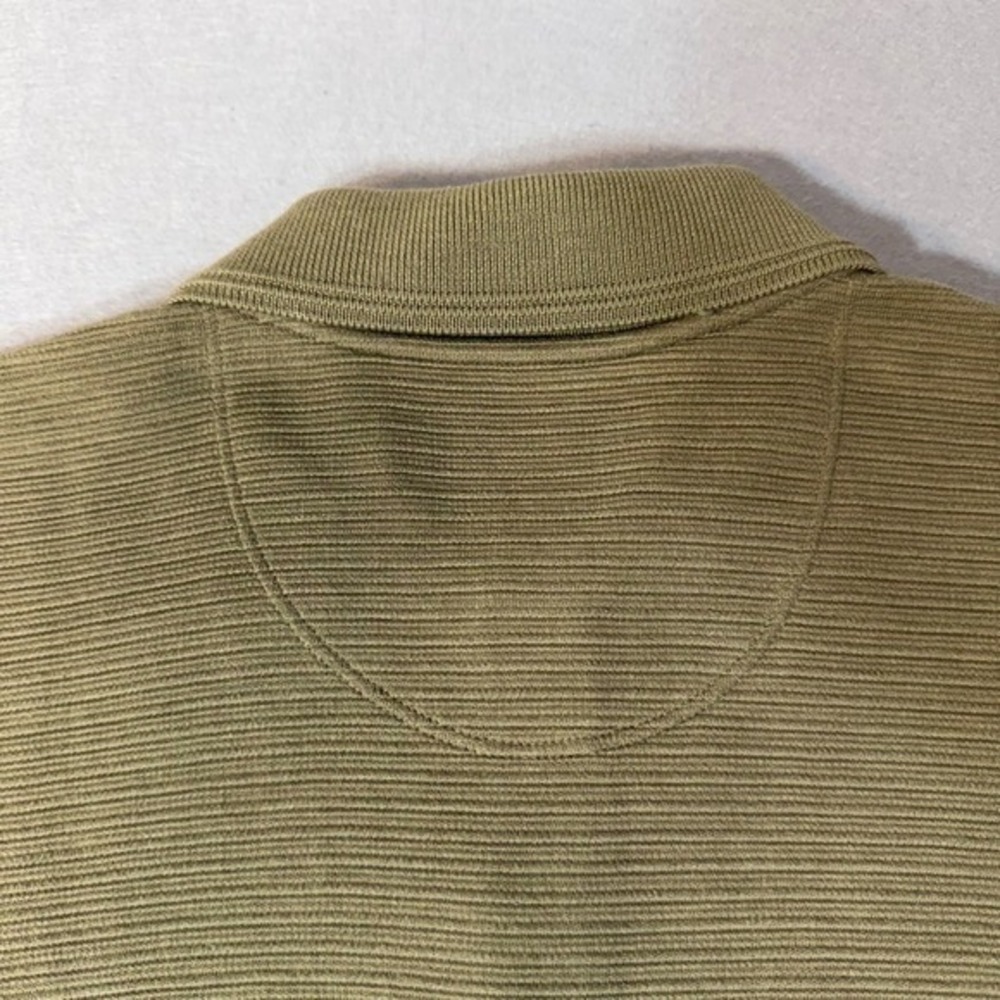 Tommy Bahama Business Casual Silk Cotton Ribbed Polo‎ Shirt Olive Green Size M - Picture 4 of 8